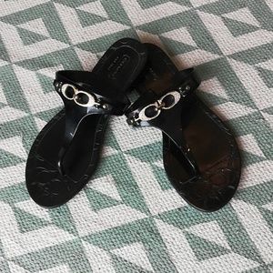 Coach Rhinestone Black Sandals Sz 6B